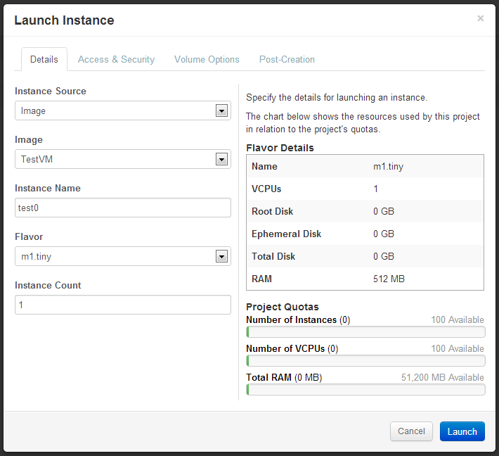 dashboard vm create