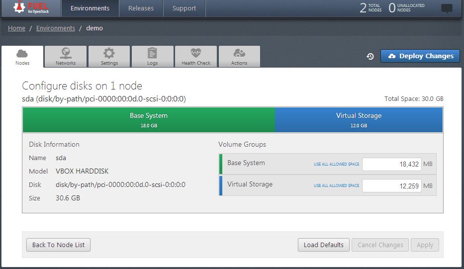 node storage mapping